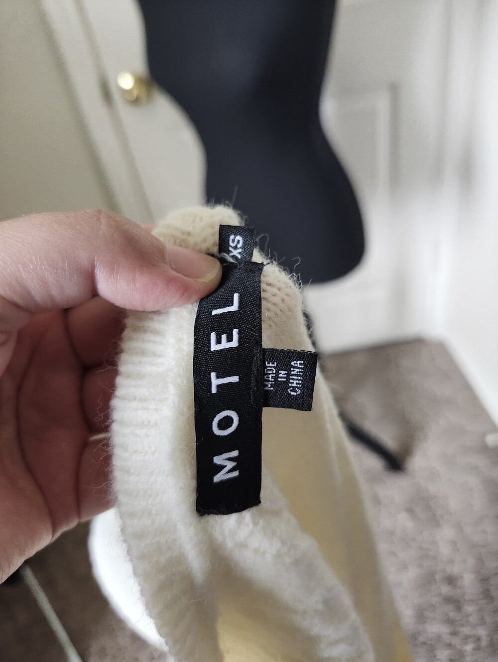 Motel Rocks Ivory Cable Knit Button-Front Vest - Picture 2 of 11